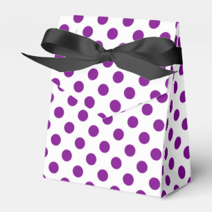 Purple and white polka dots favor boxes