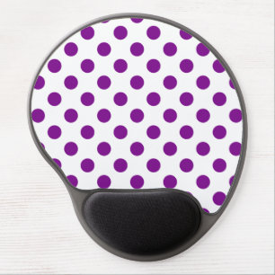 Purple and white polka dots gel mouse pad