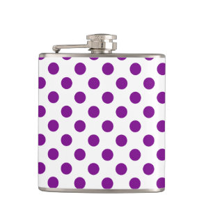Purple and white polka dots hip flask