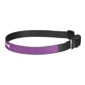Purple And White Polka Dots Pattern Dog Bone Name Pet Collar (Right)