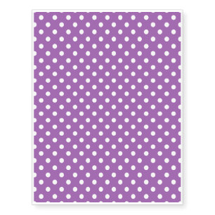 Purple and White Polka Dots Pattern Temporary Tattoos