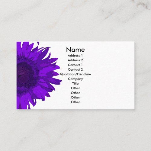 Purple Pop Art Flower Business Card Templates