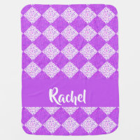 Purple and white quilt pattern baby blanket