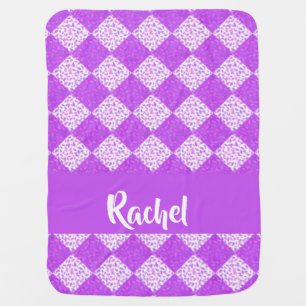 Purple and white quilt pattern baby blanket