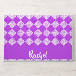 Purple and white quilt pattern HP laptop skin