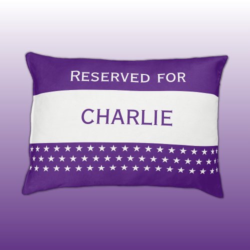 Purple and white reserved for name stars pet bed