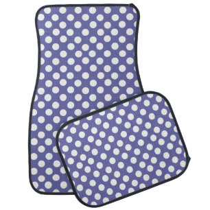 Purple and white retro polka dots car floor mat