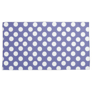 Purple and white retro polka dots pillow case