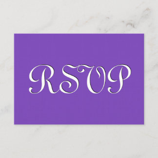 Purple and White RSVP Wedding Response Card S237