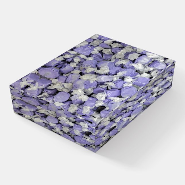 Purple and White Salt Water Taffy Paperweight (Angled)