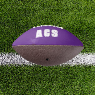Purple and White School Colors Team Football