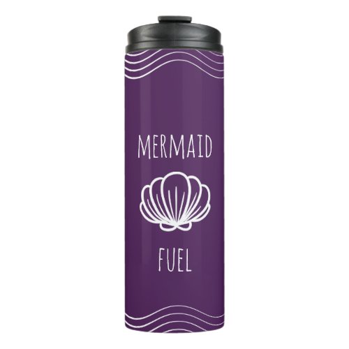 Purple and White Seashell Mermaid Fuel Thermal Tumbler