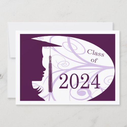 Purple and White Silhouette 2024 Card