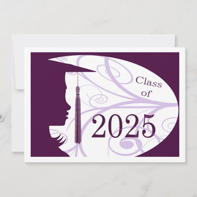 Purple and White Silhouette 2025 Card (Front)