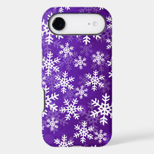 Purple and White Snowflakes iPhone 17 Air Case