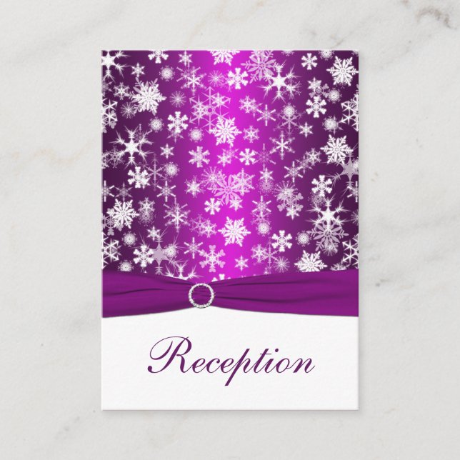 Purple and White Snowflakes Enclosure Card (Front)