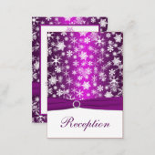 Purple and White Snowflakes Enclosure Card (Front/Back)
