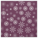 Purple and White Snowflakes Pattern Fabric