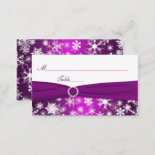 Purple and White Snowflakes Placecards (Front/Back)