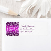 Purple and White Snowflakes Return Address Label (Insitu)