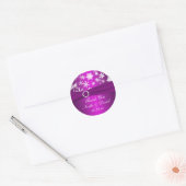 Purple and White Snowflakes Wedding Favor Sticker (Envelope)