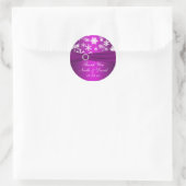Purple and White Snowflakes Wedding Favor Sticker (Bag)
