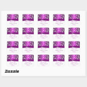 Purple and White Snowflakes Wedding Favor Sticker (Sheet)