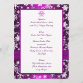 Purple and White Snowflakes Wedding Menu (Back)