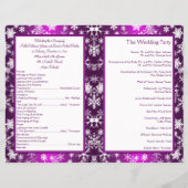 Purple and White Snowflakes Wedding Program (Back)