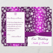 Purple and White Snowflakes Wedding Program (Front/Back)