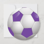 Purple and White Soccer Ball Birthday Party Invitation (Back)