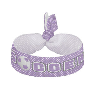 Purple and White ⚽ Soccer Ball Hair Tie