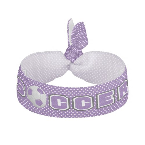 Purple and White  Soccer Ball Hair Tie