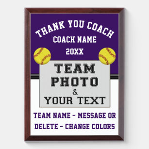 Baseball Coach Thank You Gift End of Season Award Plaque 