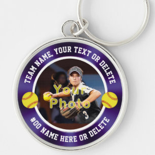 Purple and White, Softball Gift Ideas for Seniors, Keychain
