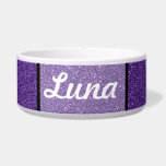 Purple and White Specks pet bowl.<br><div class="desc">Purple and White Specks pet bowl. Personalize it by changing the color of the text and the name.  If you would like to see this image on any other product,  please send me a message and I'll do my best to create it for you.</div>