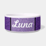 Purple and White Specks pet bowl.<br><div class="desc">Purple and White Specks pet bowl. Personalize it by changing the color of the text and the name.  If you would like to see this image on any other product,  please send me a message and I'll do my best to create it for you.</div>