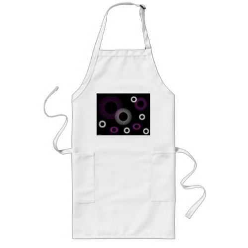 Purple and White Starburst Black Apron