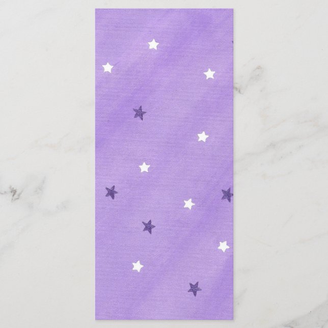 Purple and White Stars, Custom Menu Cards (Front)