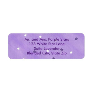 Purple and White Stars Lavender Address Labels