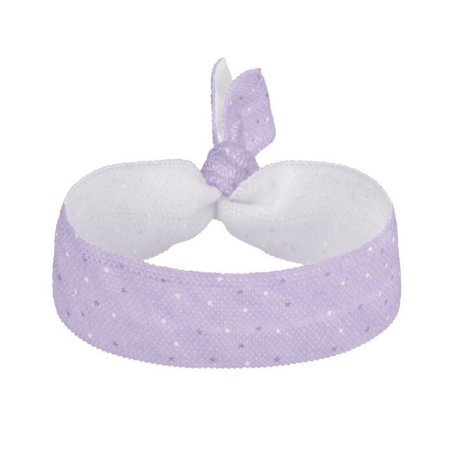 Purple and White Stars Lavender Hair Ties (Front)