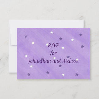 Purple and White Stars Lavender RSVP Response Card