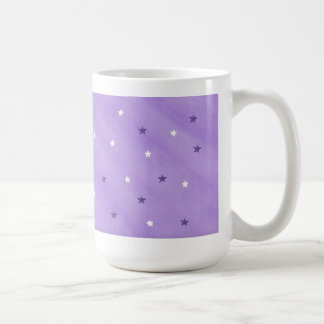 Purple and white stars on lavender mugs