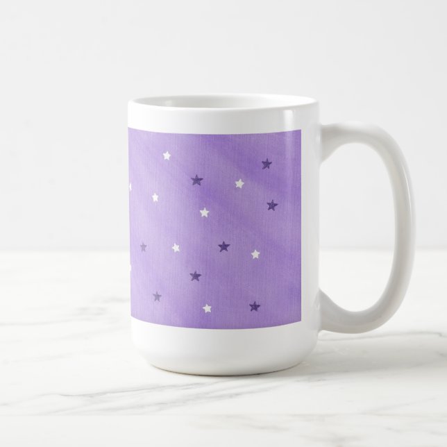 Purple and white stars on lavender mugs (Right)