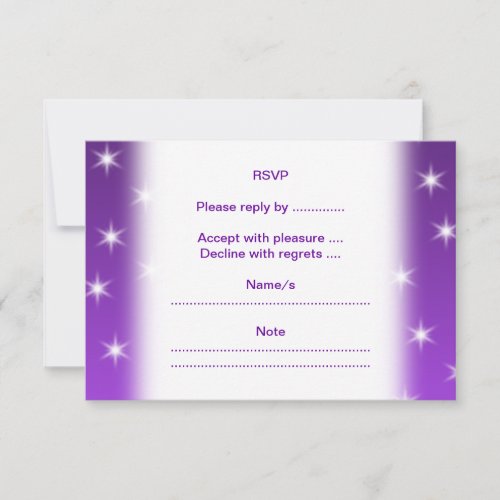 Purple and White Stars, Pattern. Custom Invite