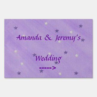 Purple and White Stars Personalized Yard Sign