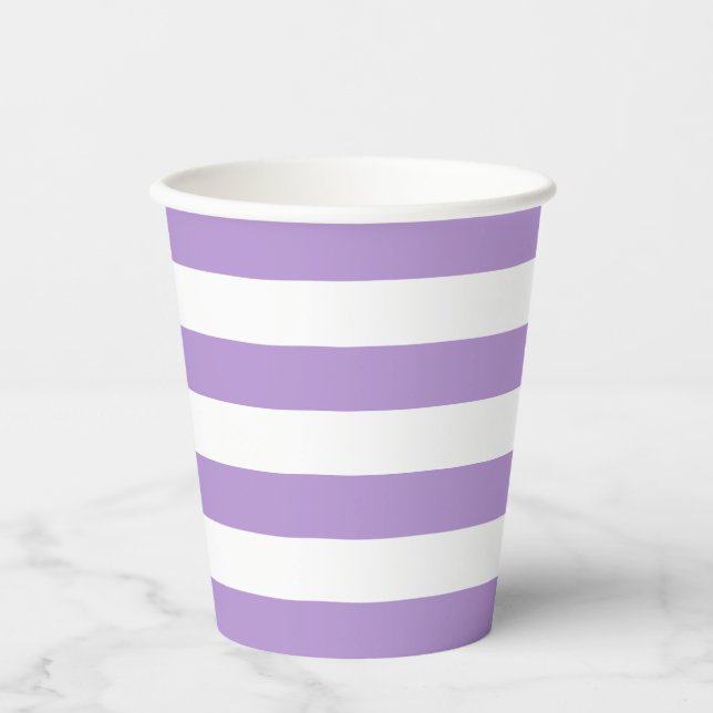 Purple and White Stripe Paper cup (Front)