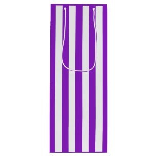 Purple and White Stripe Wine Gift Bag