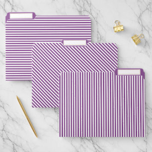 Purple and White Striped File Folder