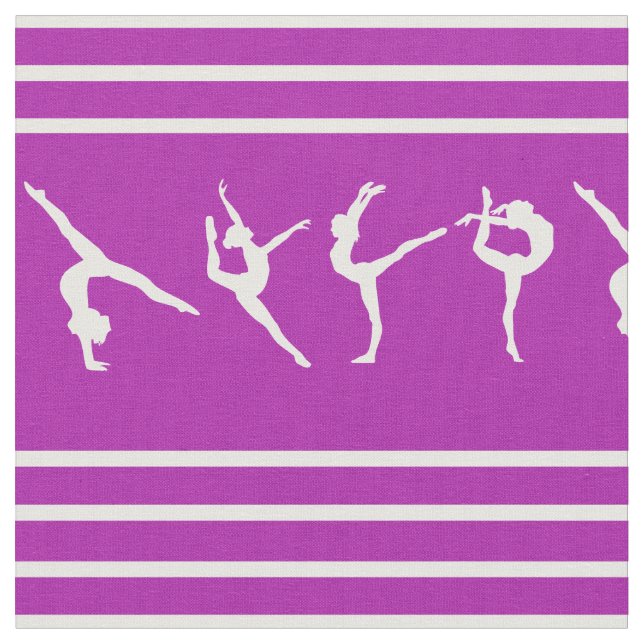 Purple and White Striped Gymnastics Fabric (Close Up)